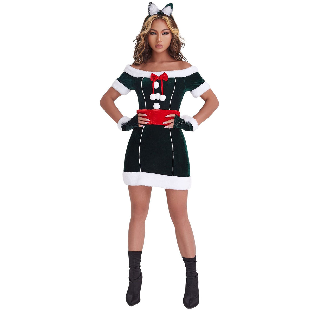 Adorable Cat-Themed Women's Christmas Clothing, Sizzling Cosplay Outfit for Festive Occasions - Halloweez