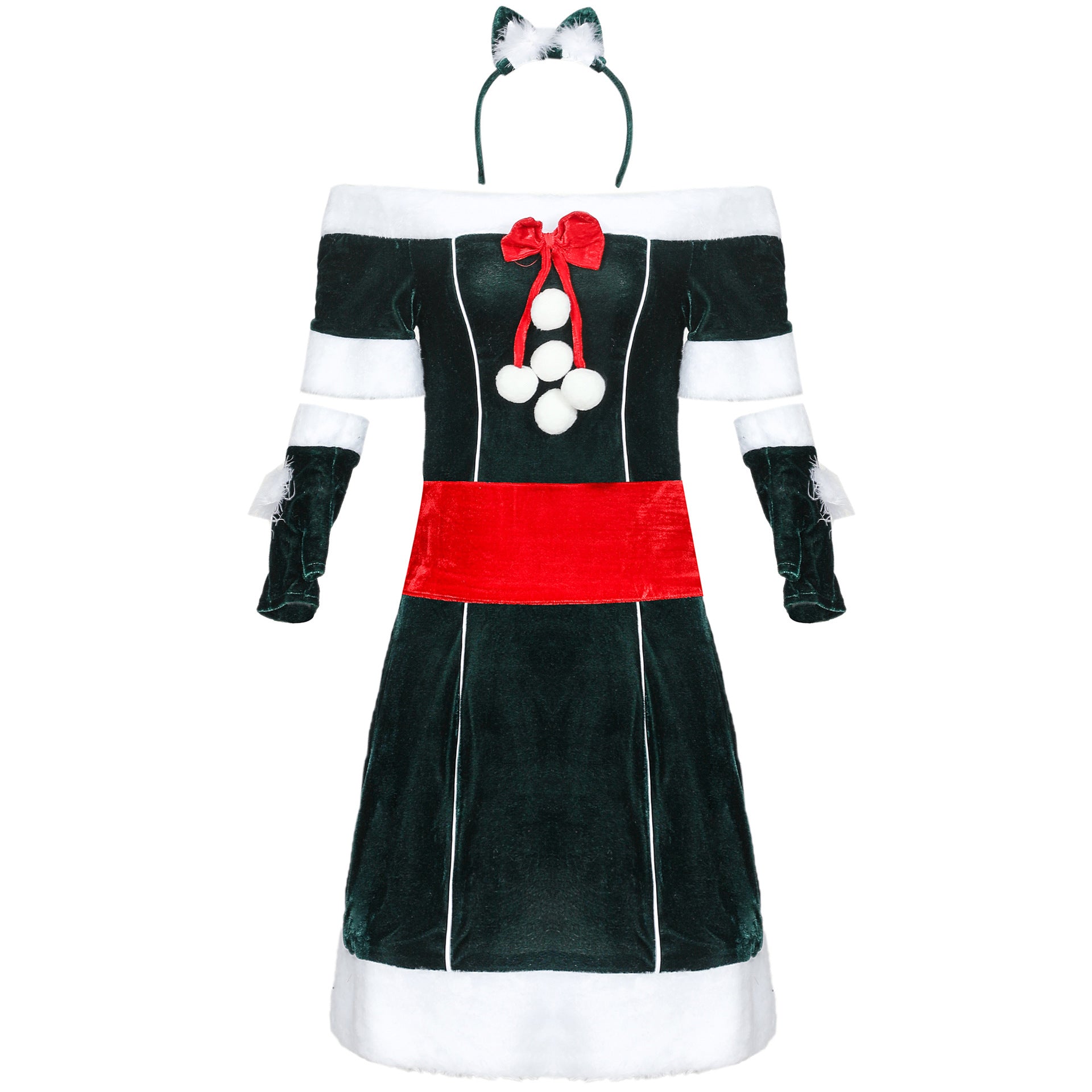 Adorable Cat-Themed Women's Christmas Clothing, Sizzling Cosplay Outfit for Festive Occasions - Halloweez