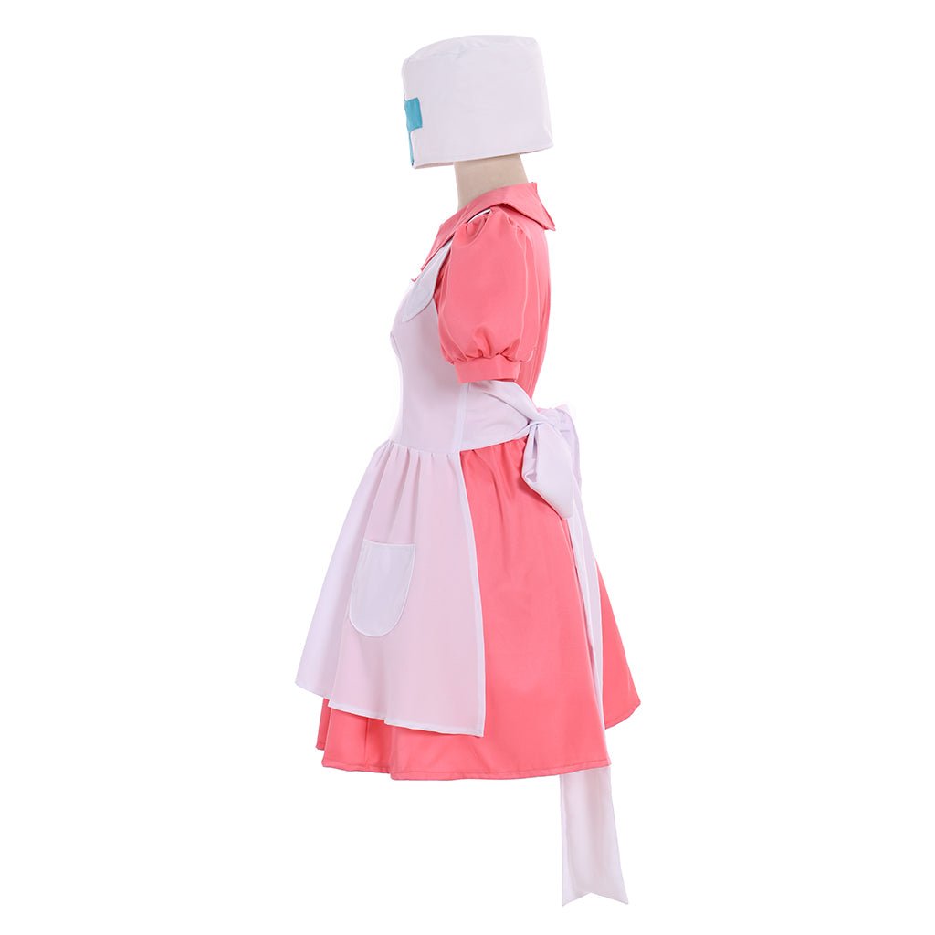 Fortunehouse Women’s Nurse Joy Cosplay Costume Pink Dress with Hat – Anime - Inspired Cosplay Outfit - Coscosmos