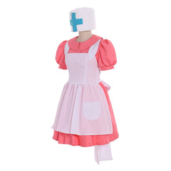 Fortunehouse Women’s Nurse Joy Cosplay Costume Pink Dress with Hat – Anime - Inspired Cosplay Outfit - Coscosmos