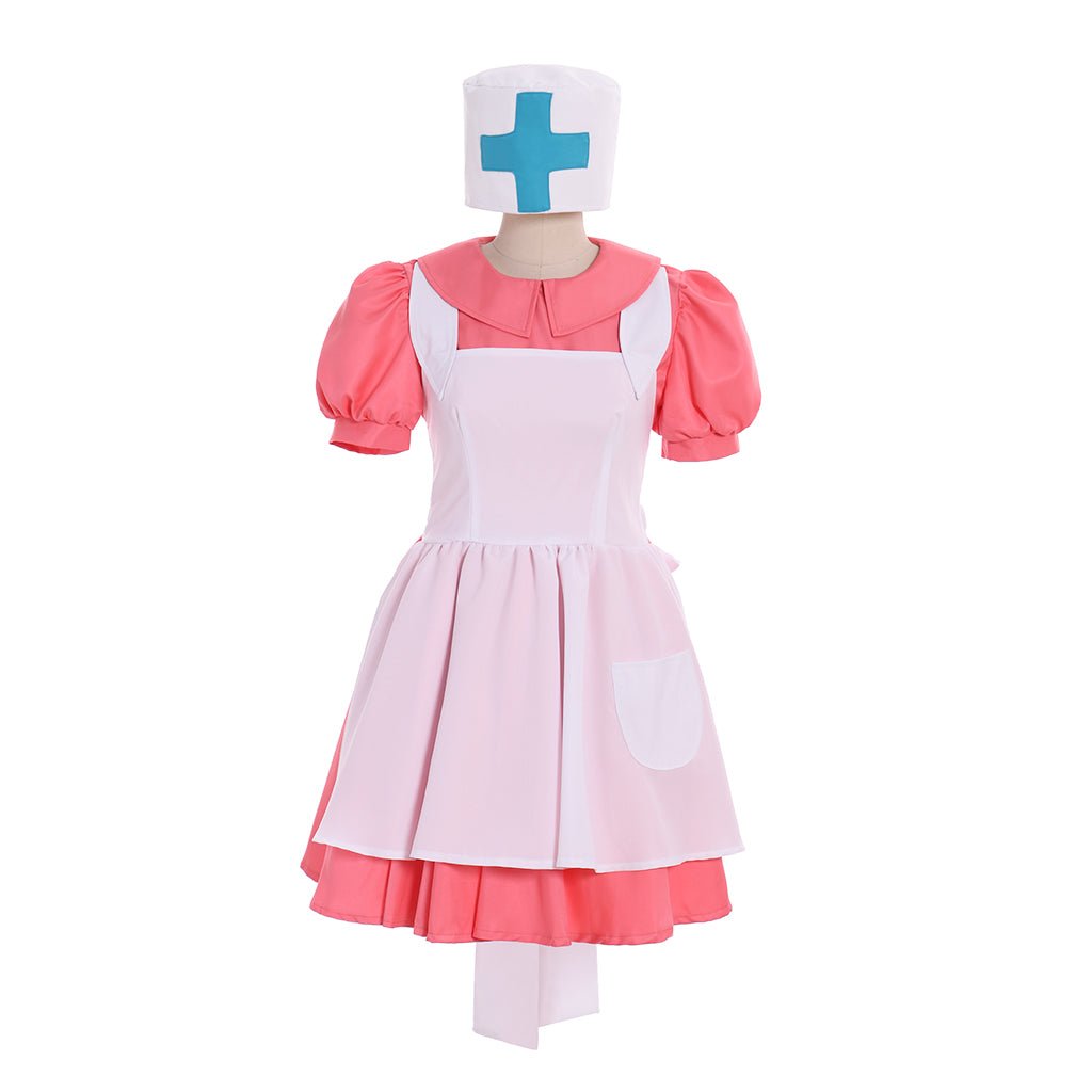 Fortunehouse Women’s Nurse Joy Cosplay Costume Pink Dress with Hat – Anime - Inspired Cosplay Outfit - Coscosmos