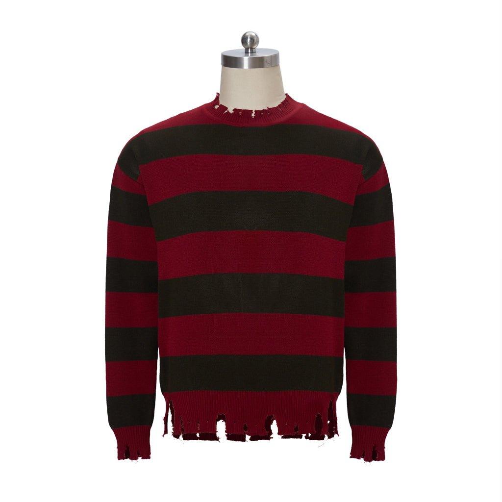 Freddy Krueger Cosplay Sweater | Nightmare Street Movie Red Striped Knit Shirt | Unisex Casual Knitted Sweater for Men & Women - Coscosmos