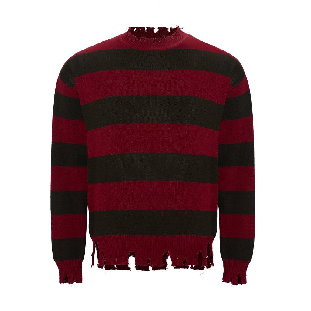 Freddy Krueger Cosplay Sweater | Nightmare Street Movie Red Striped Knit Shirt | Unisex Casual Knitted Sweater for Men & Women - Coscosmos