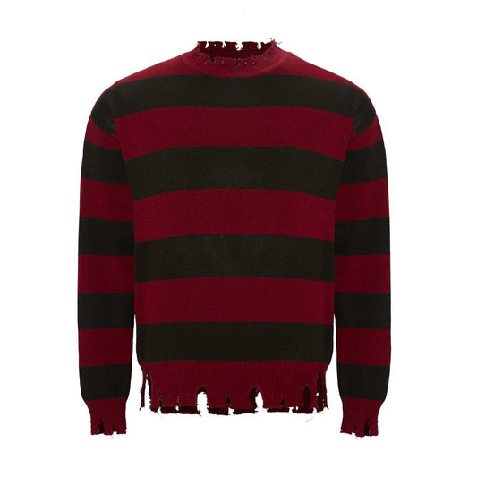 Halloweez Freddy Krueger Cosplay Sweater | Nightmare Street Movie Inspired Red Striped Knit Shirt - Halloweez