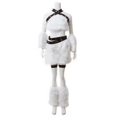 Halloweez Kitty Cat Katarina Cosplay Costume - White Battle Suit for Women's Halloween Party - Halloweez