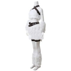 Halloweez Kitty Cat Katarina Cosplay Costume - White Battle Suit for Women's Halloween Party - Halloweez