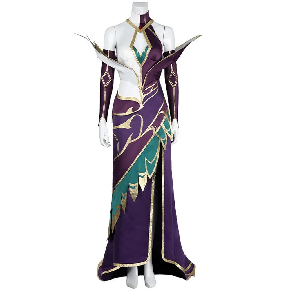 Stunning Halloweez Morgana Cosplay Costume Sexy Dress with Accessories for Women's Halloween Carnival Outfit - Halloweez