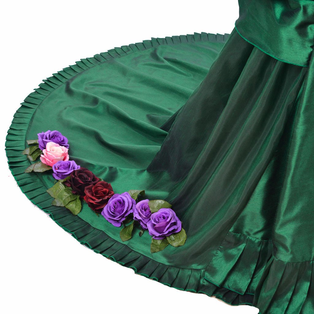 Georgian Era Victorian Bustle Dress | 18th Century Green Rococo Ball Gown for Women - Coscosmos