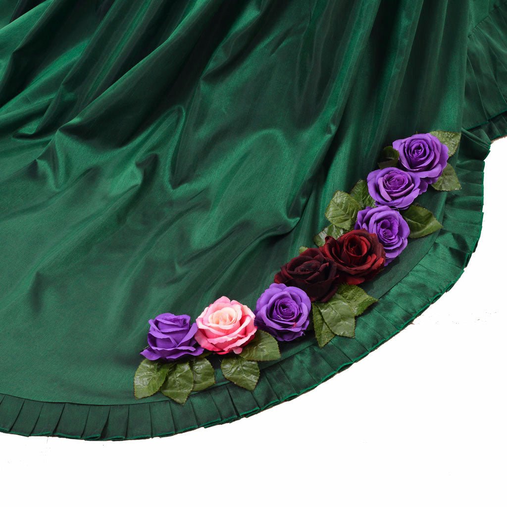 Georgian Era Victorian Bustle Dress | 18th Century Green Rococo Ball Gown for Women - Coscosmos