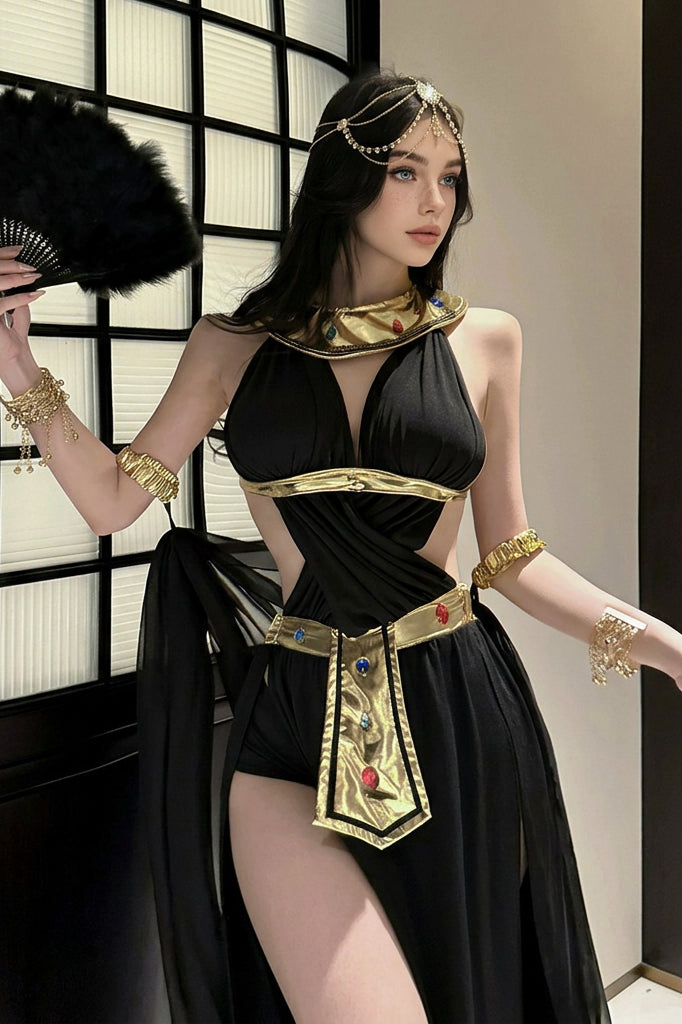 Cleopatra Athena Greek Goddess Dress Princess Party Evening Cosplay Costume - Halloweez