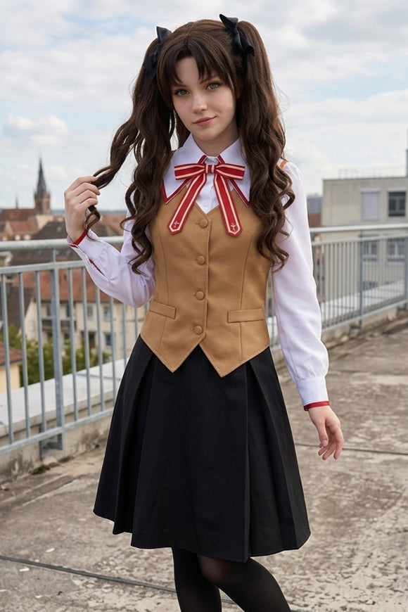 Fate/stay Night Sakura Matou Rin Tohsaka School Uniform Cosplay Costume - Halloweez