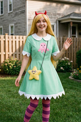 Star vs The Forces of Evil Star Butterfly Full Set Cosplay Costume Women Dress - Halloweez