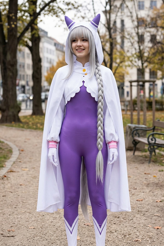 Re:ZERO Starting Life in Another World Emilia Cosplay Jumpsuit Bodysuit - Halloweez