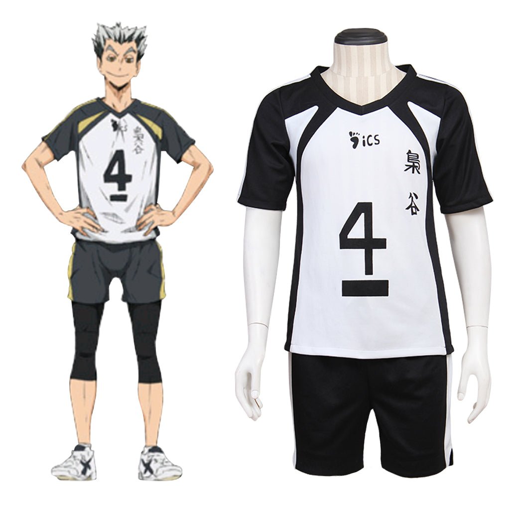 Haikyuu!! Bokuto Kotaro Cosplay Costume Fukurodani Academy Volleyball Black White Uniform - Coscosmos