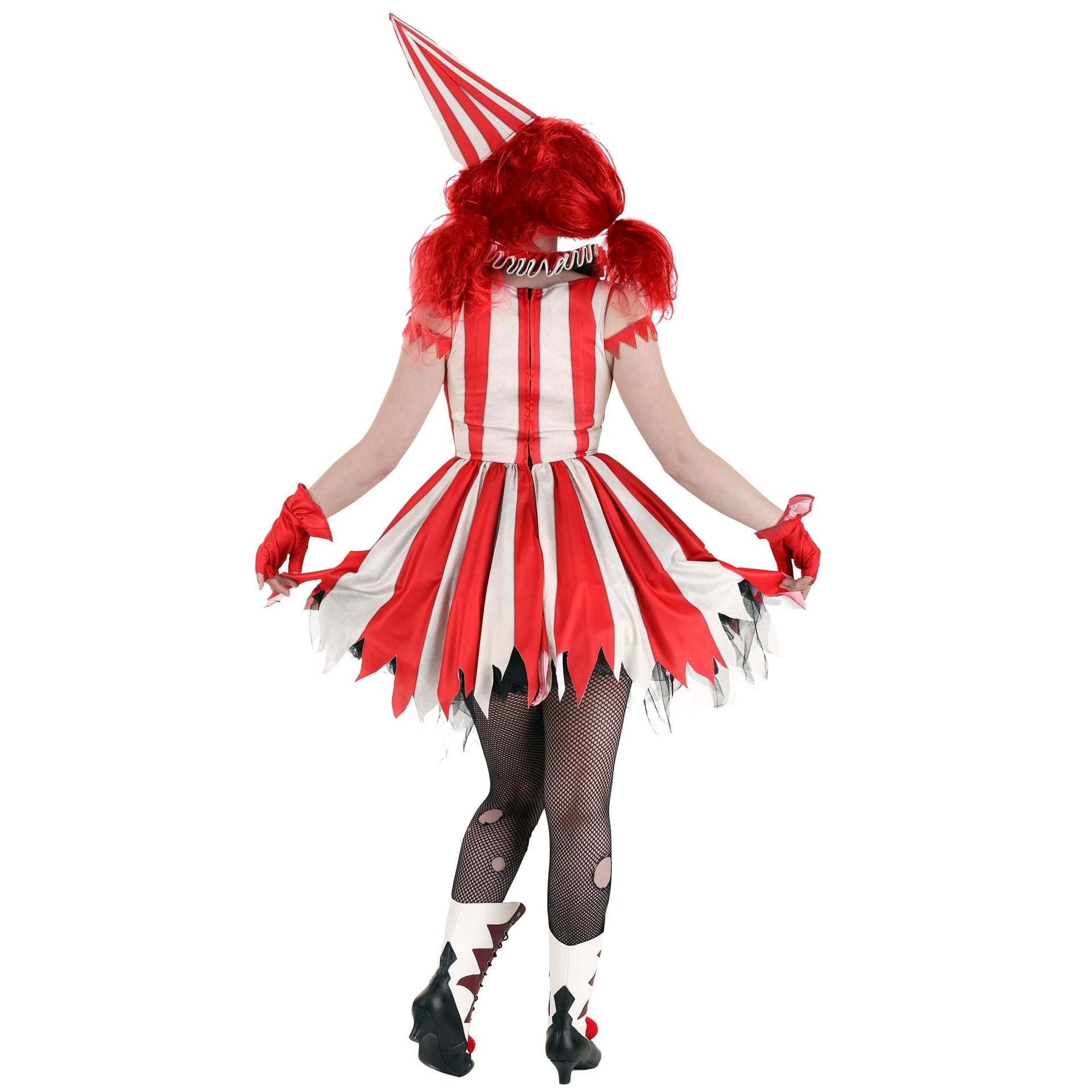 Halloween Vampire Clown Cosplay Costume | Circus Female Jester Jagged Outfit for Halloween & Roleplay - Coscosmos