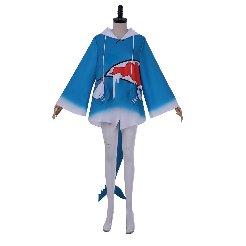 Halloweez Gawr Gura Shark Hoodie Cosplay Costume - Halloweez