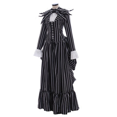 Jack Skellington Costume Black Stripe Suit Jacket Party Halloween Dress Unisex - Coscosmos