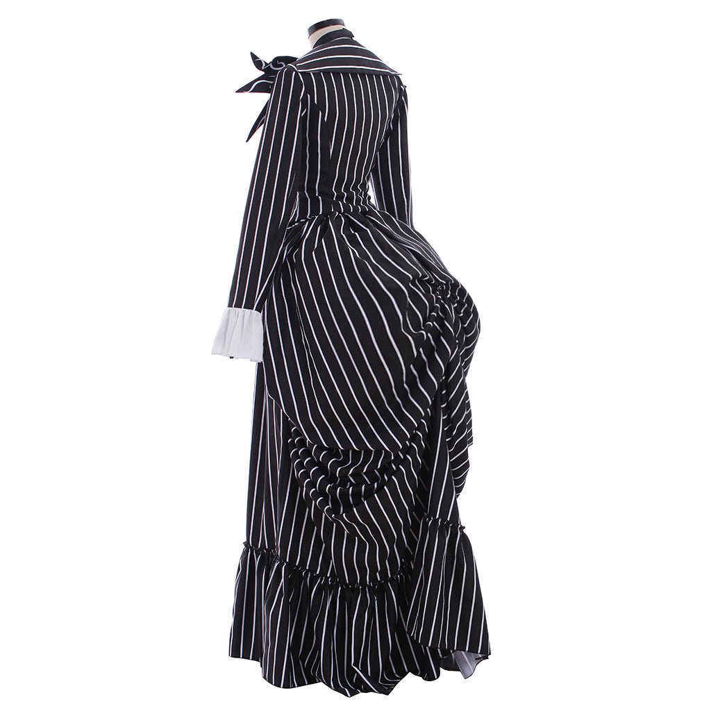 Jack Skellington Costume Black Stripe Suit Jacket Party Halloween Dress Unisex - Coscosmos