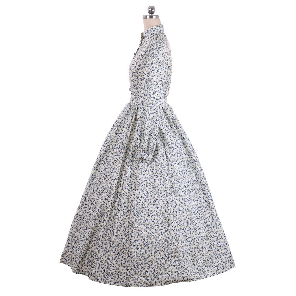 Jane Austen Reenactment Victorian Tea Gown | Colonial Prairie Civil War Costume - Coscosmos