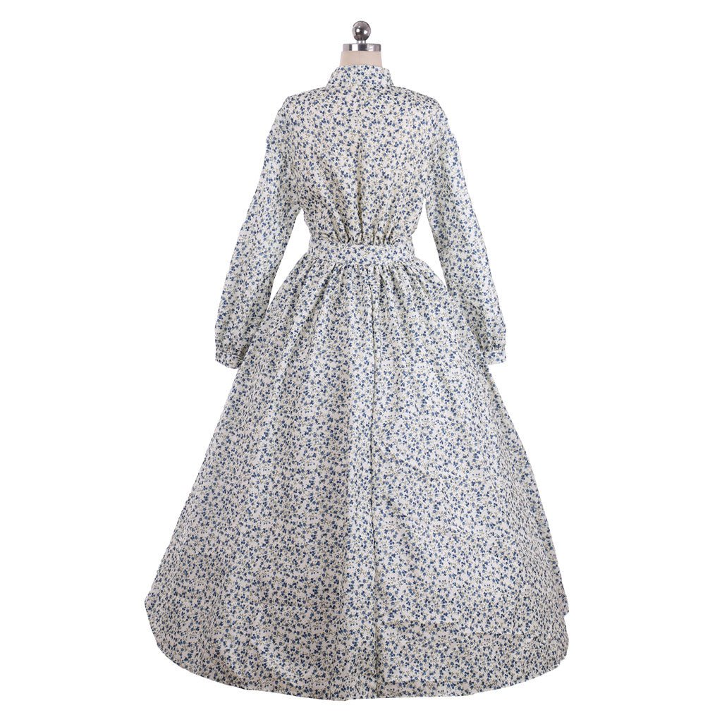 Jane Austen Reenactment Victorian Tea Gown | Colonial Prairie Civil War Costume - Coscosmos