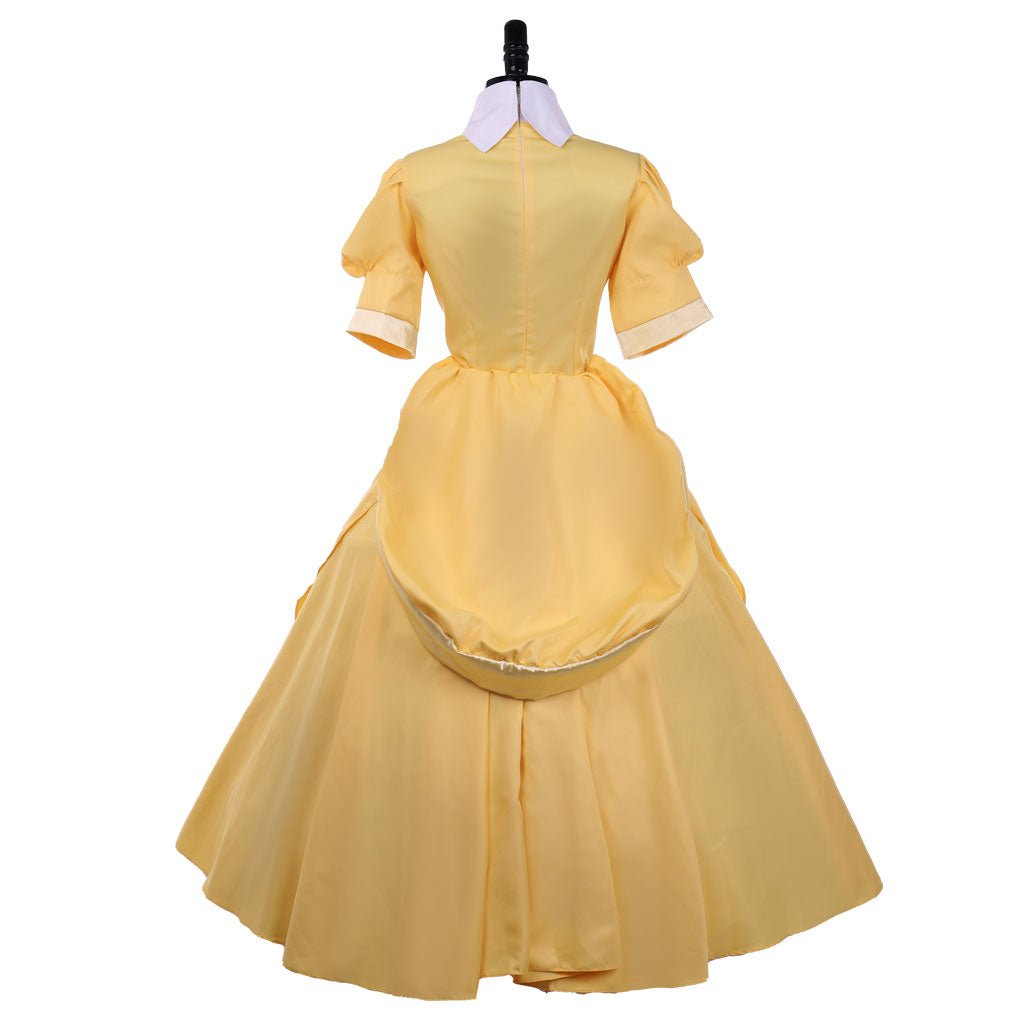 Jane Cosplay Dress | Fancy Princess Yellow Victorian Short Sleeve Fantasy Maid Dress for Disney Cosplay - Coscosmos