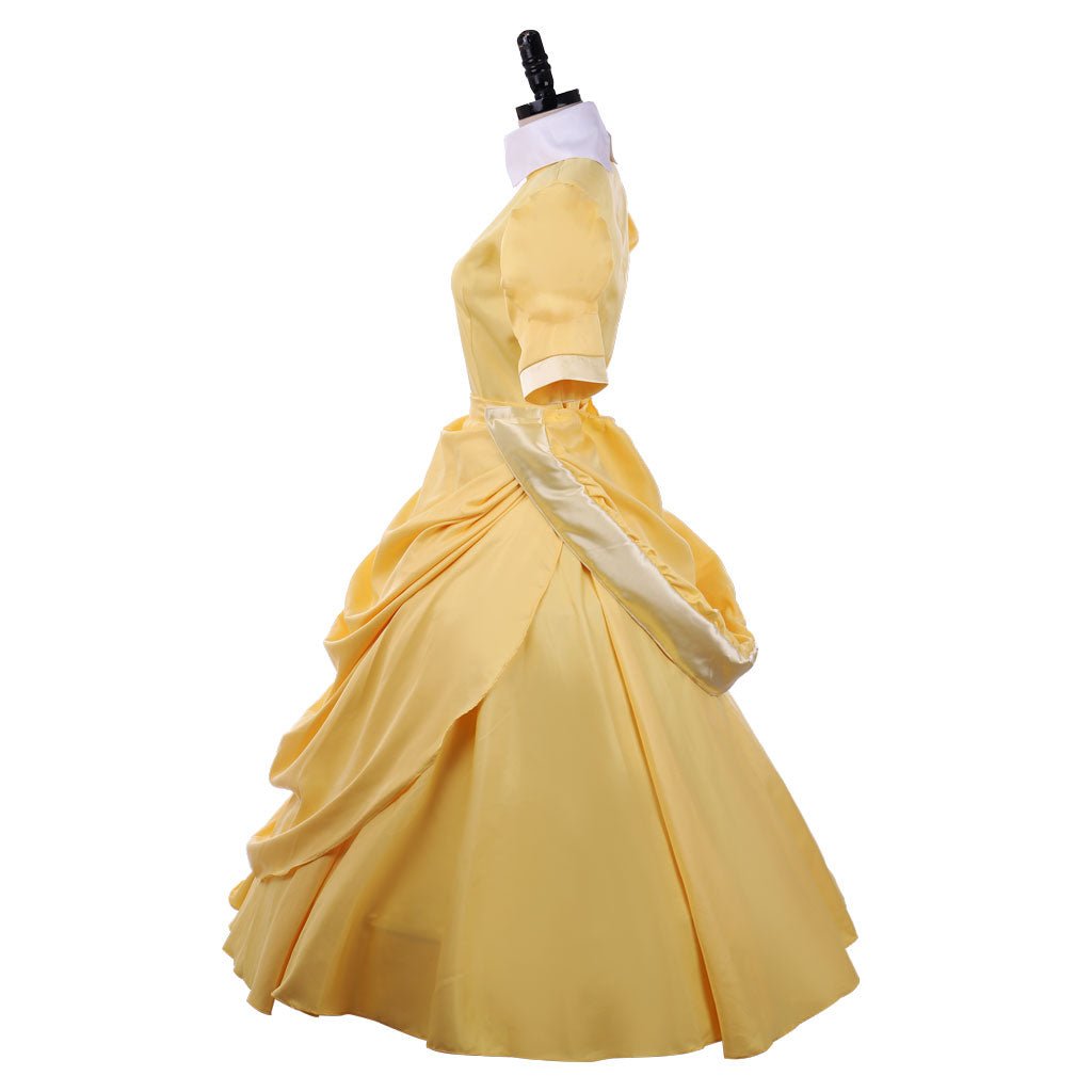 Jane Cosplay Dress | Fancy Princess Yellow Victorian Short Sleeve Fantasy Maid Dress for Disney Cosplay - Coscosmos