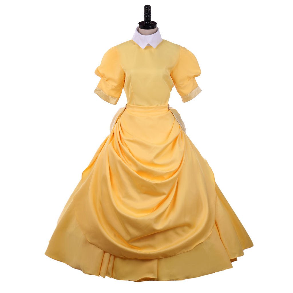 Jane Cosplay Dress | Fancy Princess Yellow Victorian Short Sleeve Fantasy Maid Dress for Disney Cosplay - Coscosmos