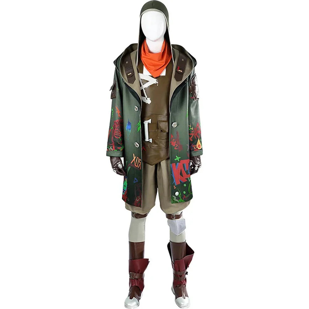 Halloweez Ekko Arcane Cosplay Costume Men's Battle Uniform Full Set for Halloween Carnival Party - Halloweez
