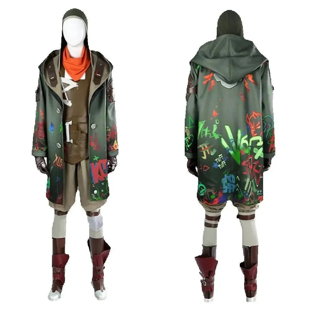 Halloweez Ekko Arcane Cosplay Costume Men's Battle Uniform Full Set for Halloween Carnival Party - Halloweez