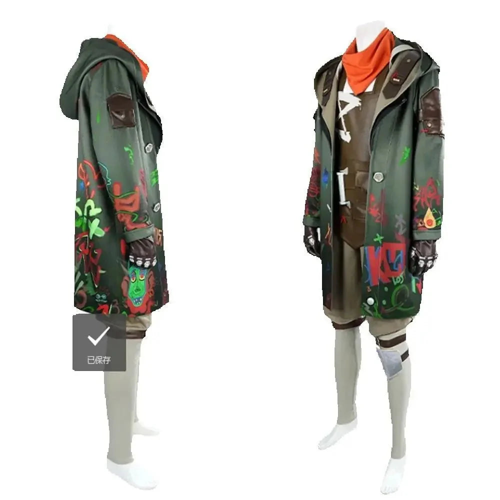 Halloweez Ekko Arcane Cosplay Costume Men's Battle Uniform Full Set for Halloween Carnival Party - Halloweez
