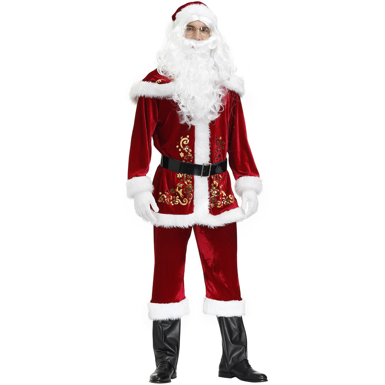 Large Size, Men's, Halloweez Christmas Clothing Set, Printed Santa Clothing - Halloweez