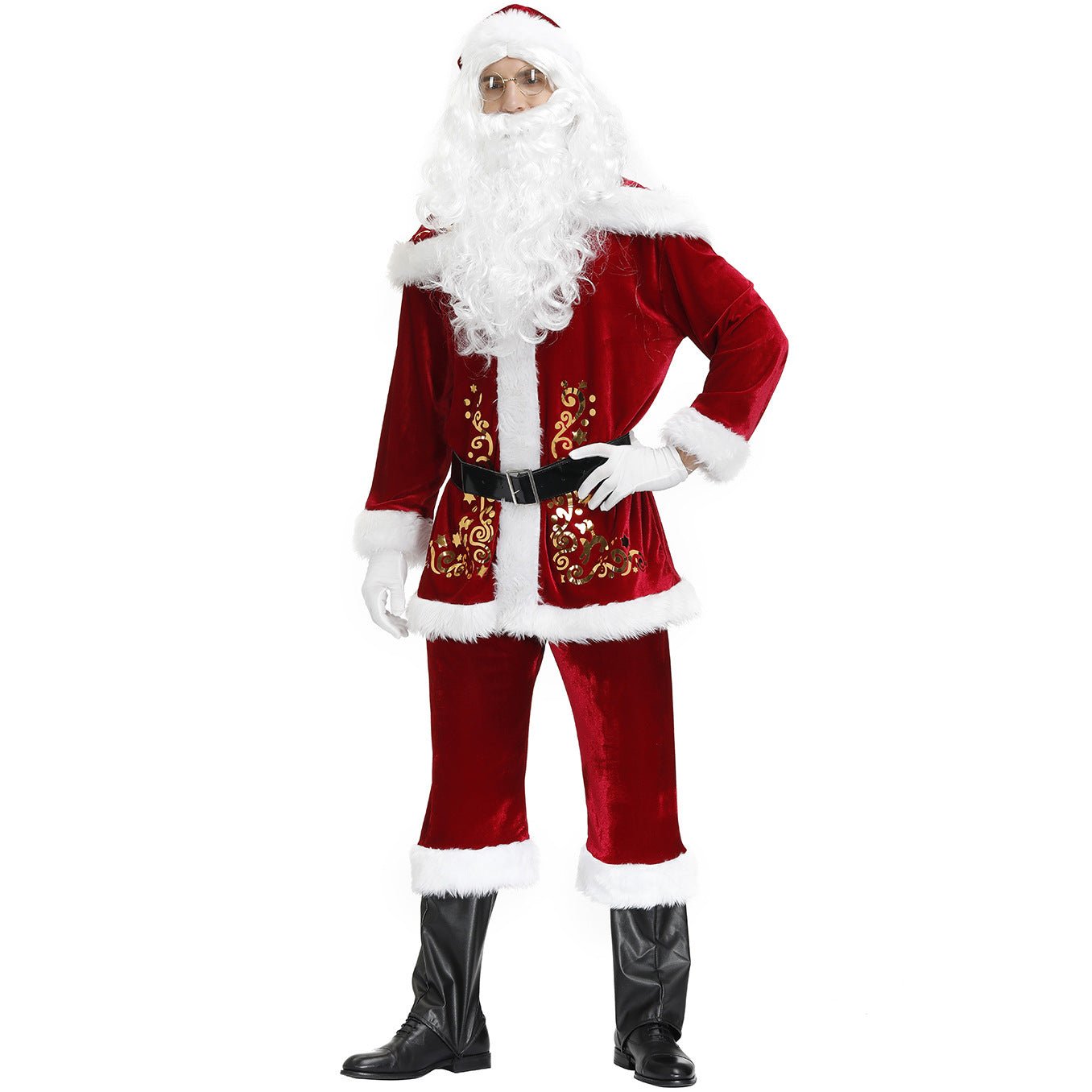 Large Size, Men's, Halloweez Christmas Clothing Set, Printed Santa Clothing - Halloweez