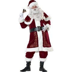 Elegant Plus Size Printed Santa Clothing for Men's Christmas Celebration - Halloweez