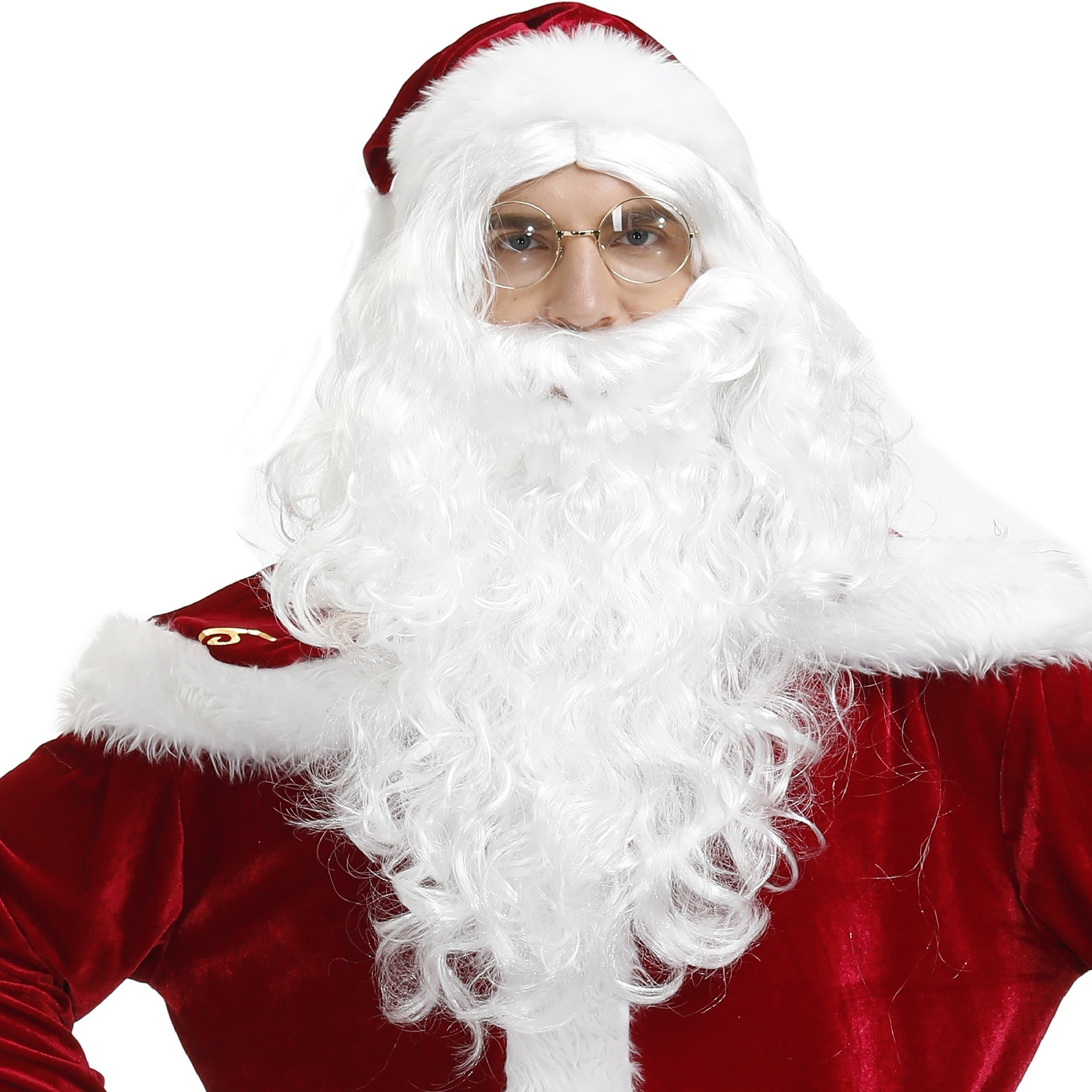Elegant Plus Size Printed Santa Clothing for Men's Christmas Celebration - Halloweez