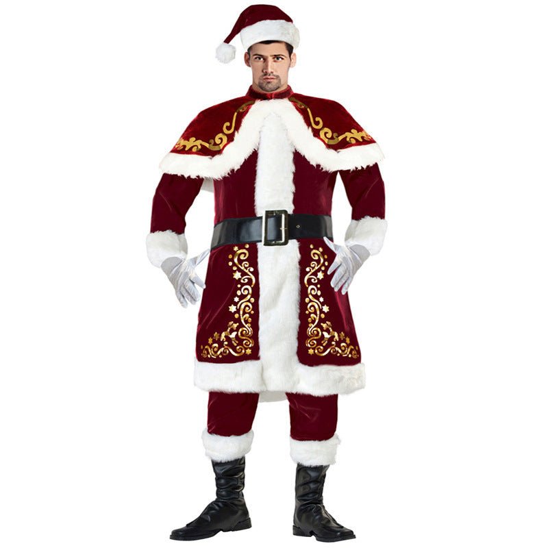 Elegant Plus Size Printed Santa Clothing for Men's Christmas Celebration - Halloweez