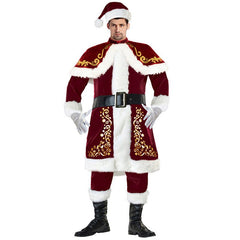 Elegant Plus Size Printed Santa Clothing for Men's Christmas Celebration - Halloweez