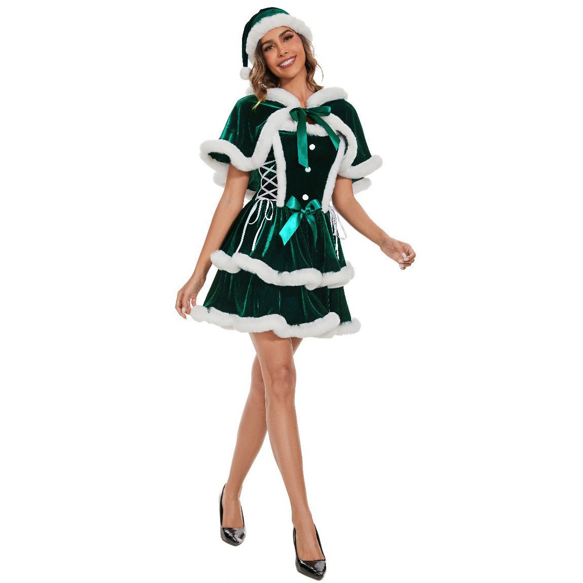 Halloweez Christmas Clothing, Festive Girls Party Outfit, New Girls Play Uniform for Christmas Celebration - Halloweez