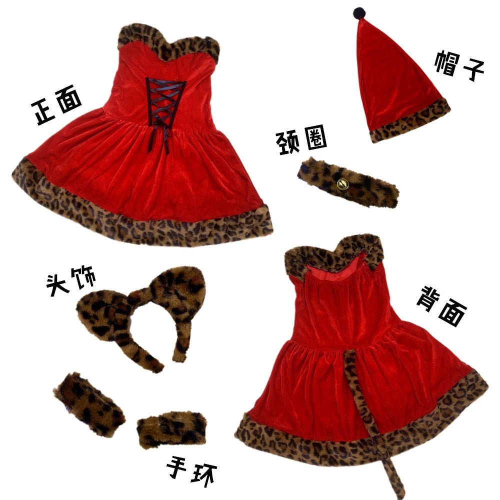Stylish Leopard Print Sexy Christmas Dress for Halloweez Party - Halloweez