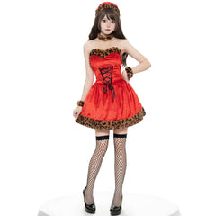 Stylish Leopard Print Sexy Christmas Dress for Halloweez Party - Halloweez
