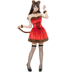 Stylish Leopard Print Sexy Christmas Dress for Halloweez Party - Halloweez