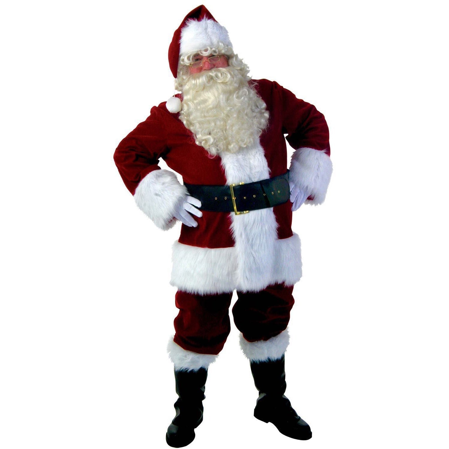 Halloweez Long-Haired Santa Claus Clothing Set - Authentic Christmas Outfit - Halloweez