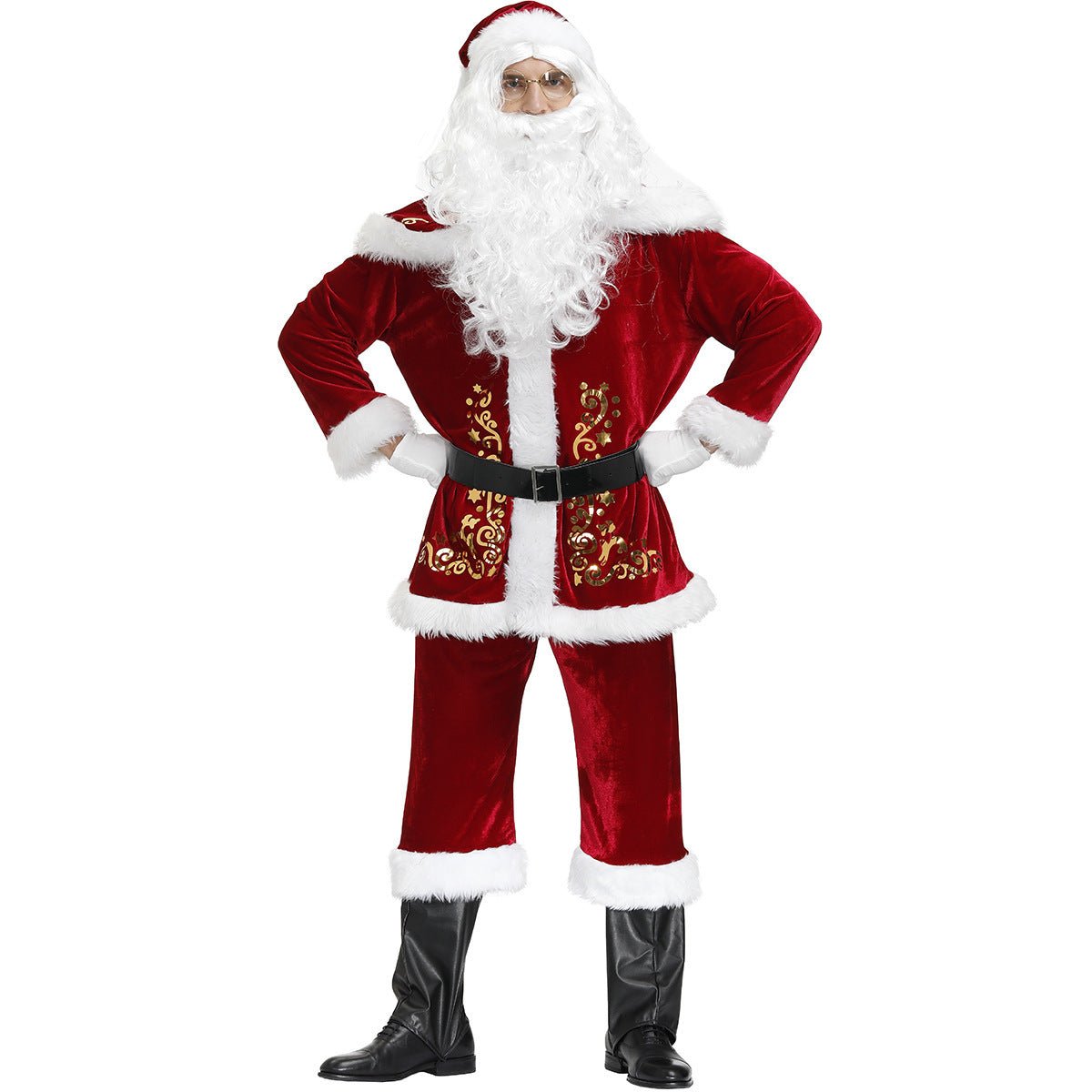 Men's Halloweez Christmas Clothing, Festive Santa Claus Outfit, Unique Printed Holiday Wear Set - Halloweez