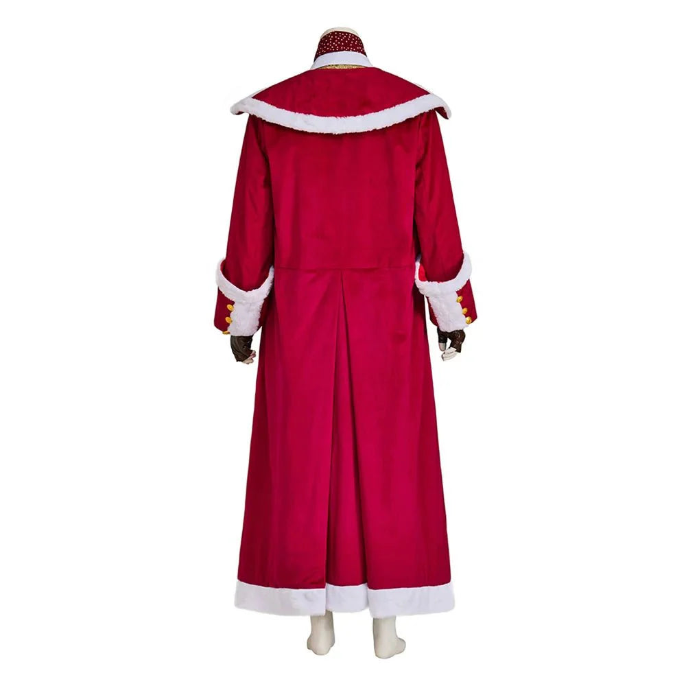 Medieval Christmas Santa Claus Cosplay Costume - Red Velvet Jacket Suit Full Set for Stage Performance - Halloweez