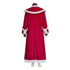 Medieval Christmas Santa Claus Cosplay Costume - Red Velvet Jacket Suit Full Set for Stage Performance - Halloweez