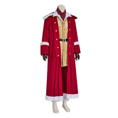 Medieval Christmas Santa Claus Cosplay Costume - Red Velvet Jacket Suit Full Set for Stage Performance - Halloweez