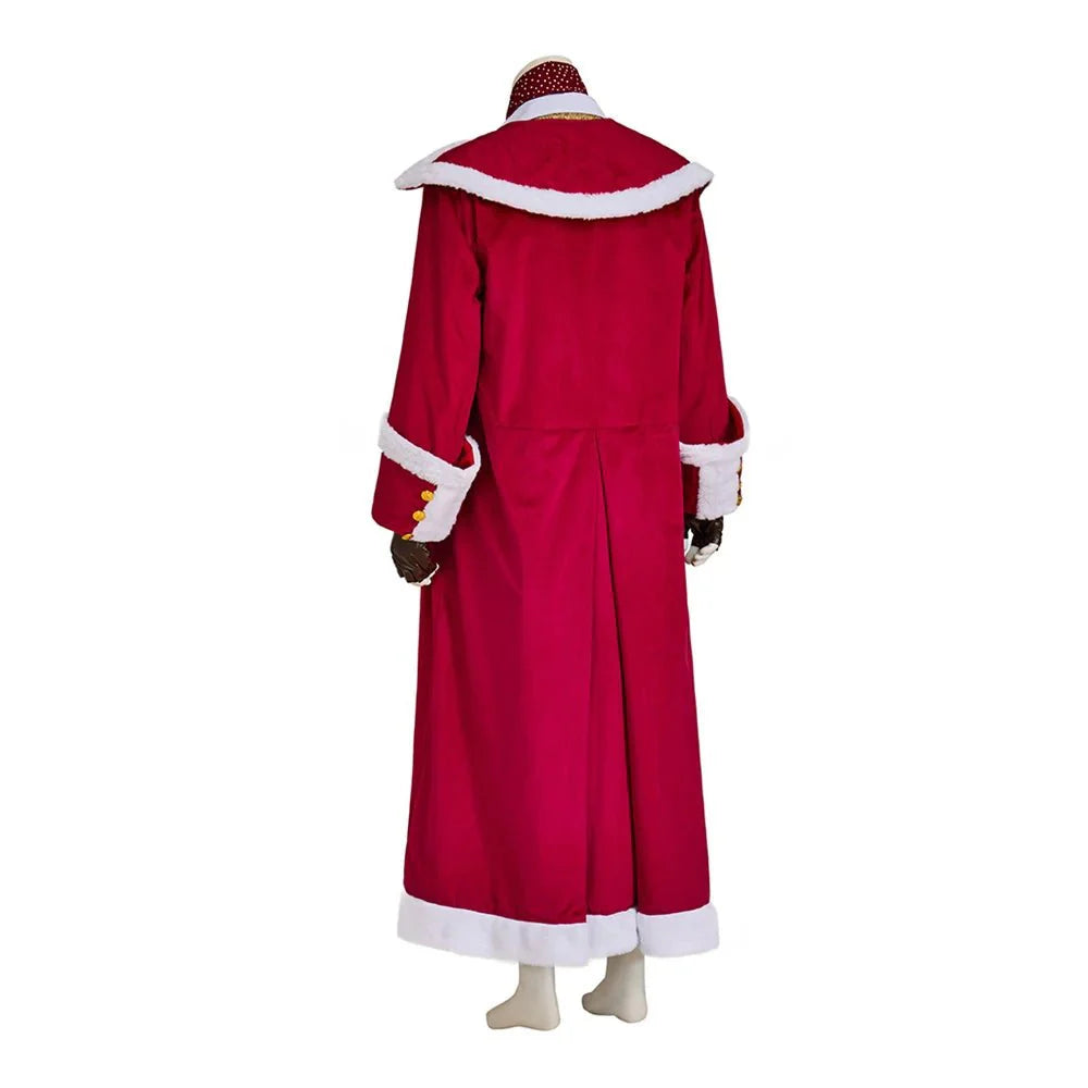 Medieval Christmas Santa Claus Cosplay Costume - Red Velvet Jacket Suit Full Set for Stage Performance - Halloweez
