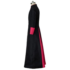 Medieval Clergy Robe - Black & Red Roman Pastor Cassock Jacket for Men | Coscomos Medieval Series - Coscosmos