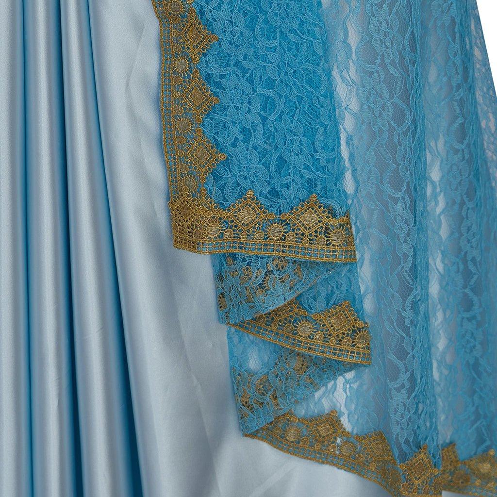 Medieval Court Rococo Marie Antoinette Blue Princess Dress | Georgian Baroque Victorian Renaissance Ball Gown - Coscosmos