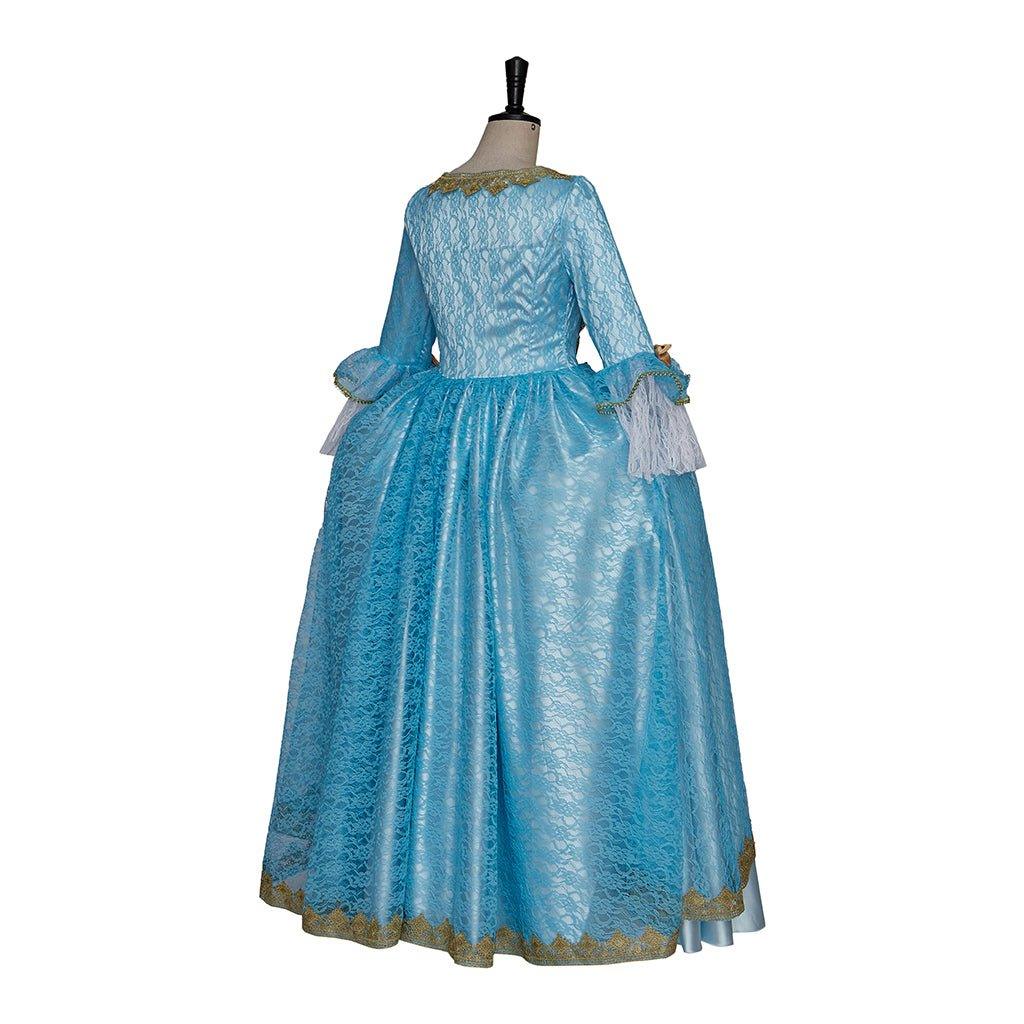 Medieval Court Rococo Marie Antoinette Blue Princess Dress | Georgian Baroque Victorian Renaissance Ball Gown - Coscosmos