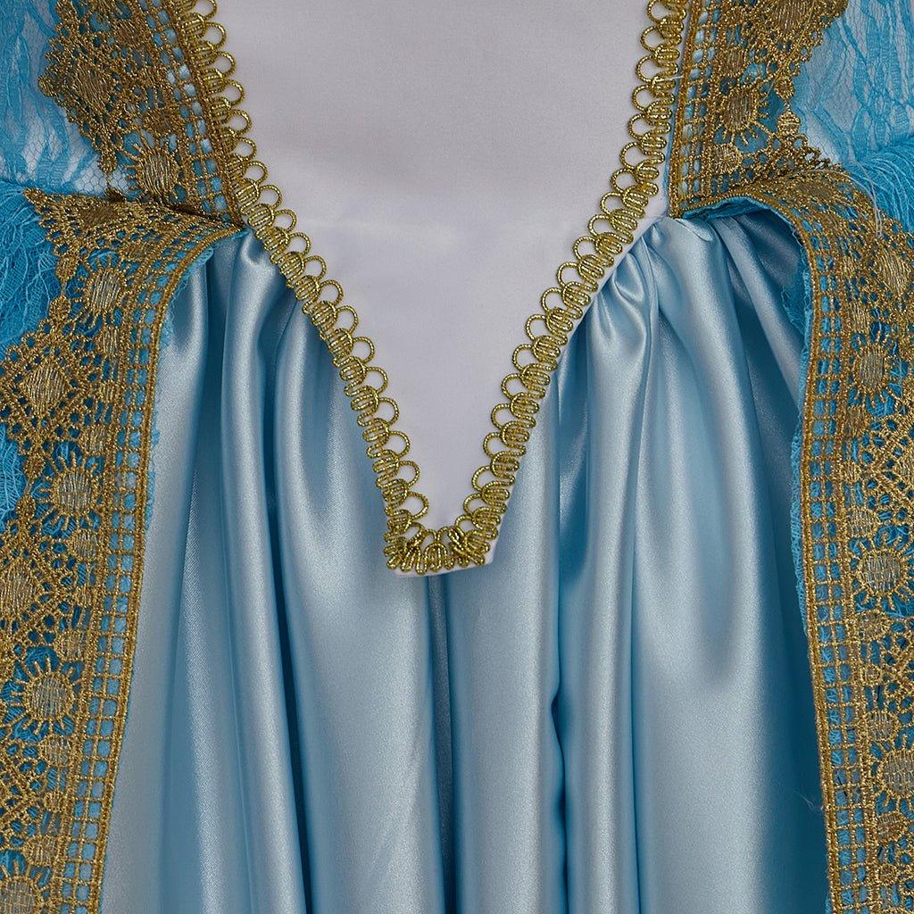 Medieval Court Rococo Marie Antoinette Blue Princess Dress | Georgian Baroque Victorian Renaissance Ball Gown - Coscosmos